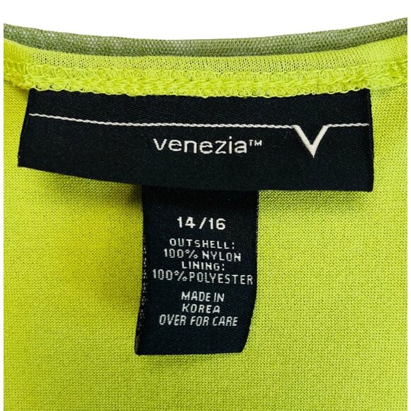 Venezia 14/16 Green Sleeveless Nylon & Polyester Ruched V-Neck Top - Picture 3 of 9